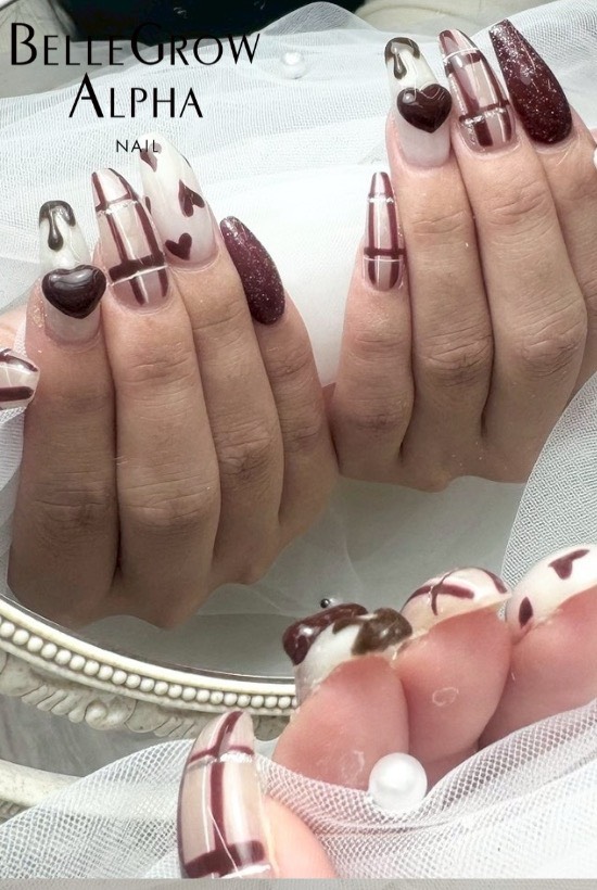 バレンタインネイル